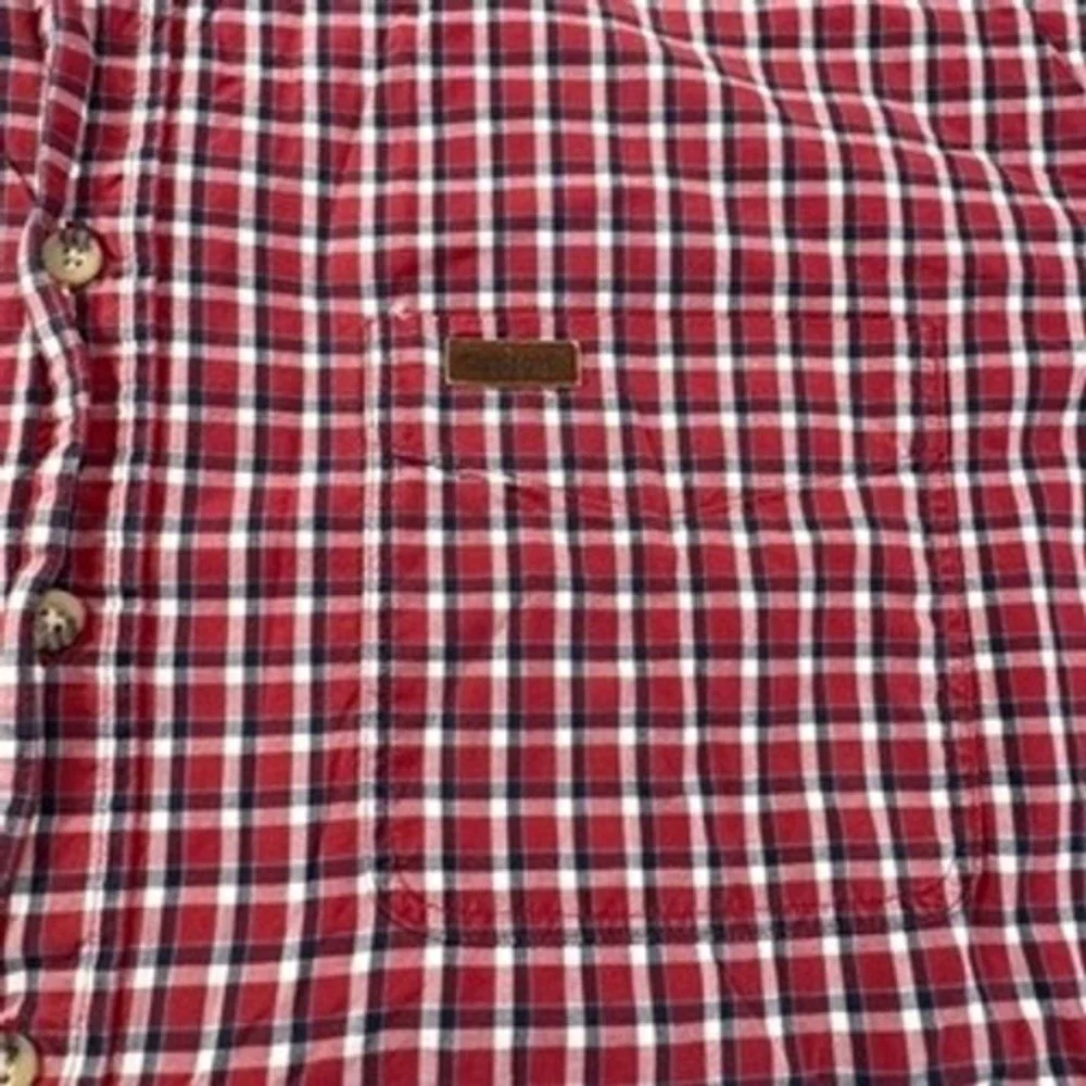 Carhartt Button Down Shirt Mens XL Red Plaid Short Sleeve Cotton